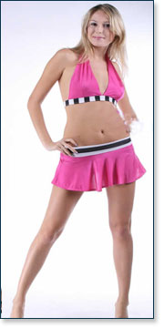 Hot Pink Halter Top & Skirt 3173