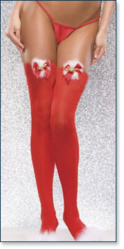 Marabou Puff Garter Stockings AA7990