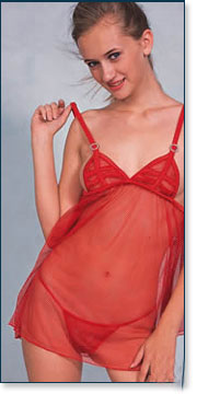 Sheer Valentine Babydoll 4091