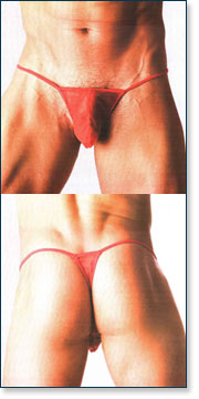 Men's Sheer Red Thong MU5371