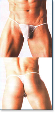 Men's Sheer White Thong MU5372